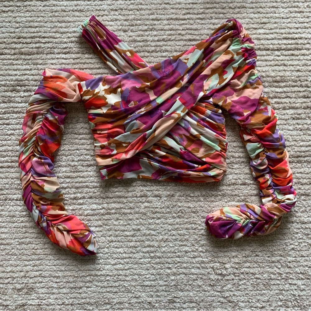 Nicholas Mira Long Sleeve Asymmetrical Top Size 6